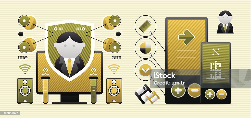 Icônes, infographie illustration - clipart vectoriel de Affaires libre de droits