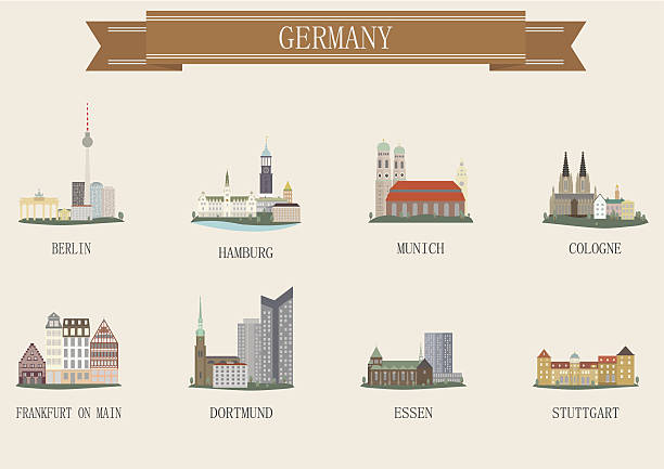 도시 기호까지. 독일 - hamburg stock illustrations
