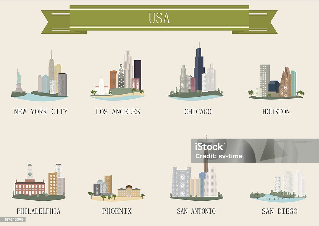 Городской символ. , США - Векторная графика Финикс - Аризона роялти-фри