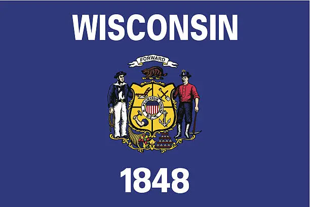 Vector illustration of State of Wisconsin Flag