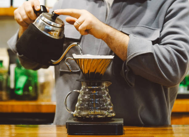 istock Brewing coffee with v60 equipment 1878438203