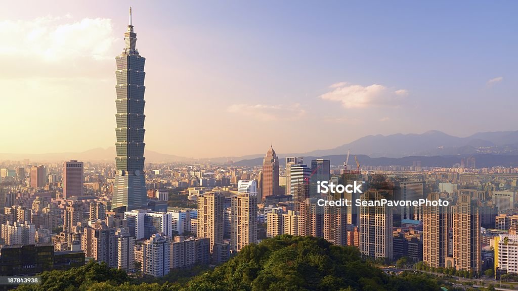 Taipei Taipei, Taiwan evening skyline. Taiwan Stock Photo