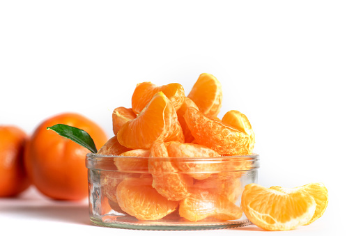 Orange slice macro texture. Orange citrus fruit background.