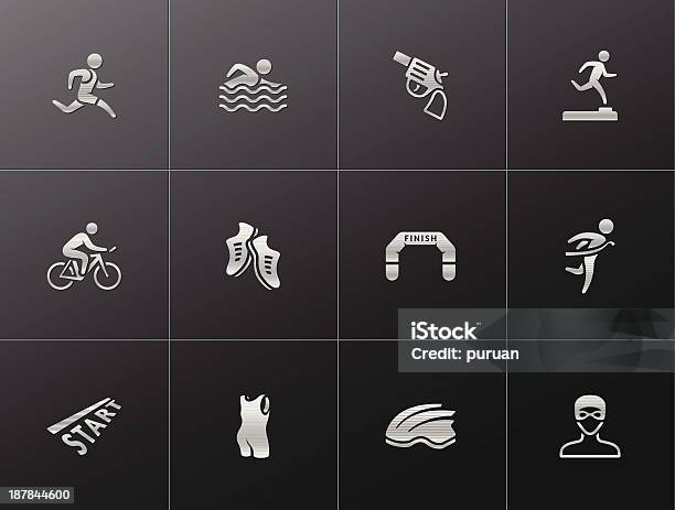 메탈릭 아이콘종 결승선에 대한 스톡 벡터 아트 및 기타 이미지 - 결승선, 자전거 타기, 건강한 생활방식