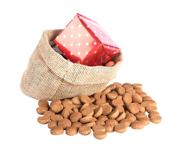 istock Jute bag with ginger nuts and presents, a Dutch tradition 187844694