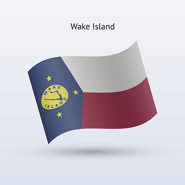 ilustrações, clipart, desenhos animados e ícones de ilha wake bandeira - outlying islands