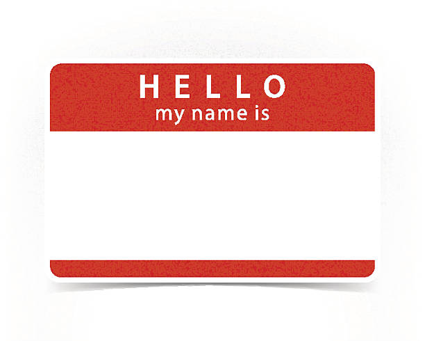 ilustrações de stock, clip art, desenhos animados e ícones de etiqueta vermelha olá meu nome é autocolante etiqueta de sombra - hello my name is