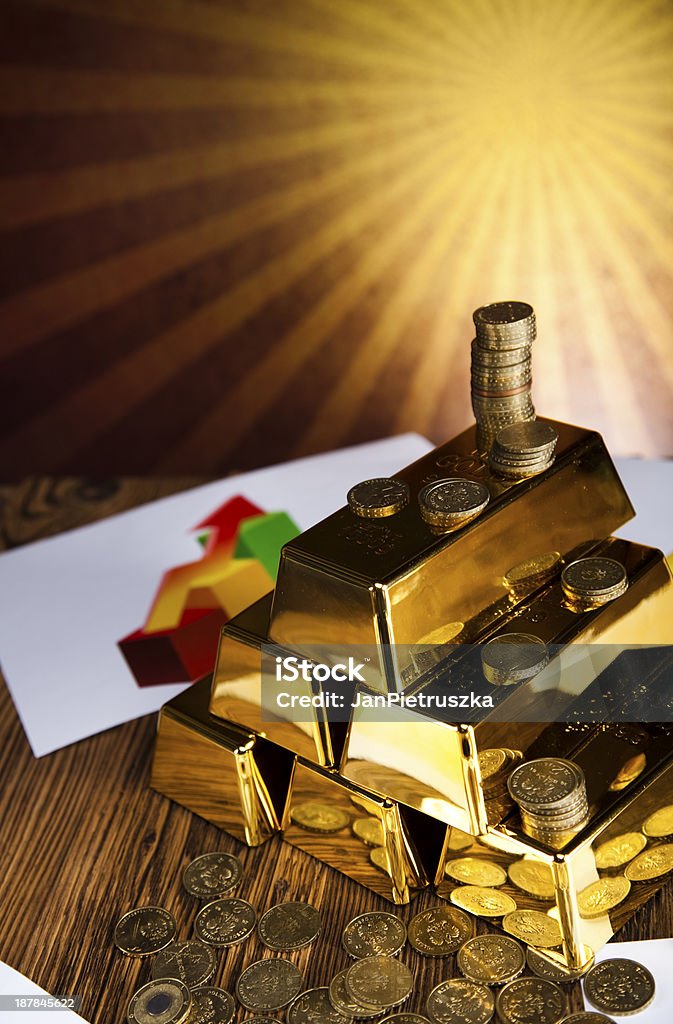 Golden Bars Gold bars Banking Stock Photo