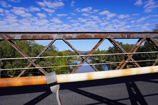 The bridge is a lattice iron truss road bridge and enjoys heritage status