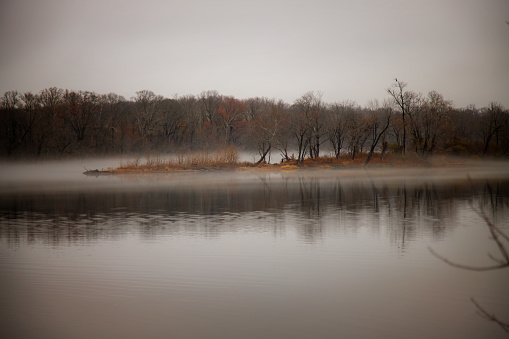 Foggy Potomac River in Fall