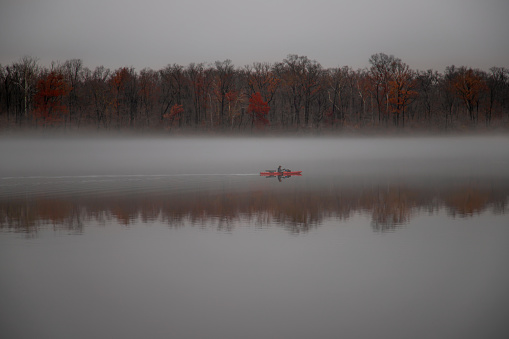 Canoe in the fog