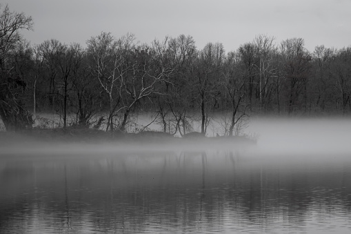 Foggy Potomac River in Fall