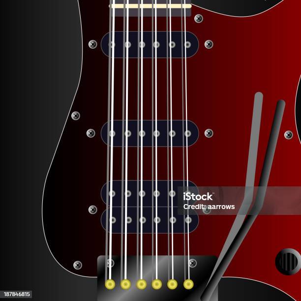 Preto Guitarra Elétrica - Arte vetorial de stock e mais imagens de Cor preta - Cor preta, Guitarra, Ilustração