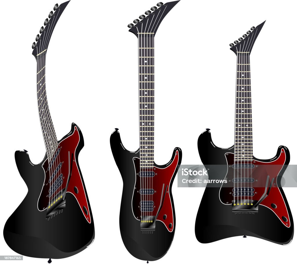 Guitare électrique - clipart vectoriel de Couleur noire libre de droits