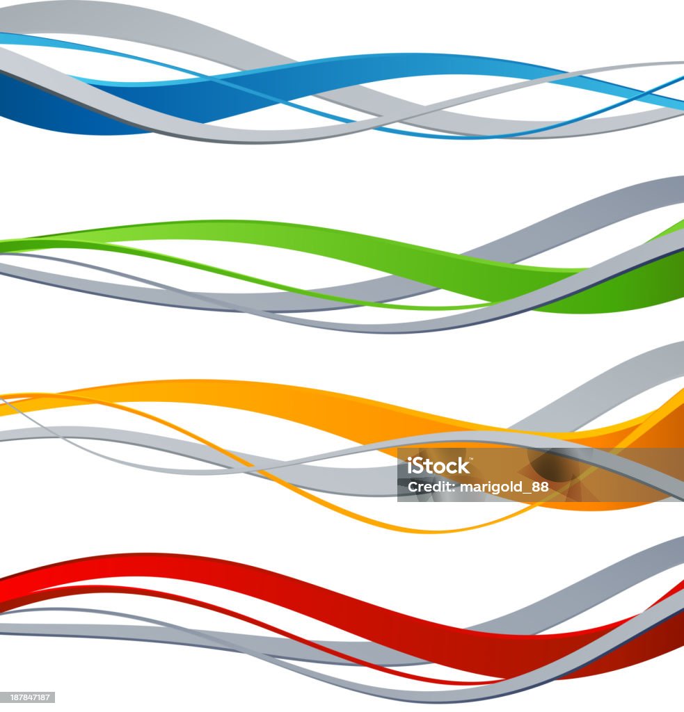 Simple Wave Colored Design Vector Illustrations Of Color Wave Design Elements Stock Illustration ...