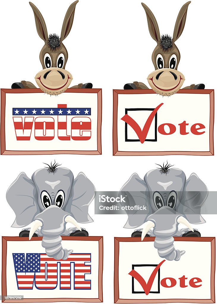 米国選挙 - アジアノロバのロイヤリティフリーベクトルアート