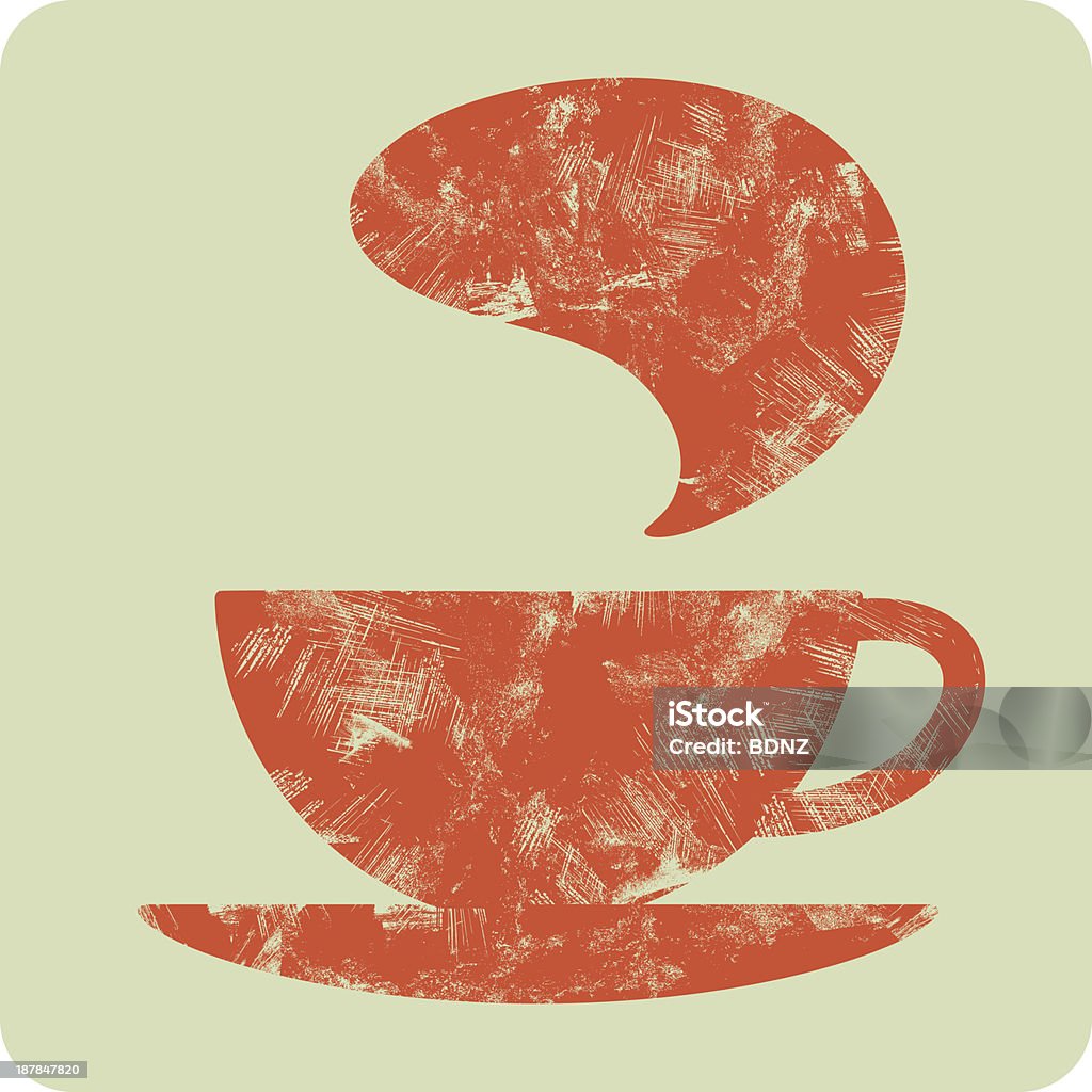 Kaffee (tea) grunge-cup-Vektor-Symbol - Lizenzfrei Cappuccino Vektorgrafik