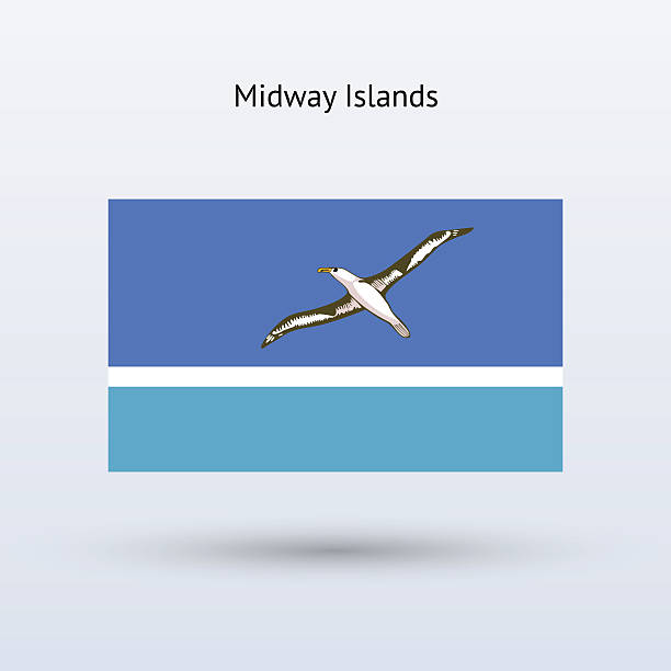 ilustrações, clipart, desenhos animados e ícones de bandeira das ilhas midway - outlying islands