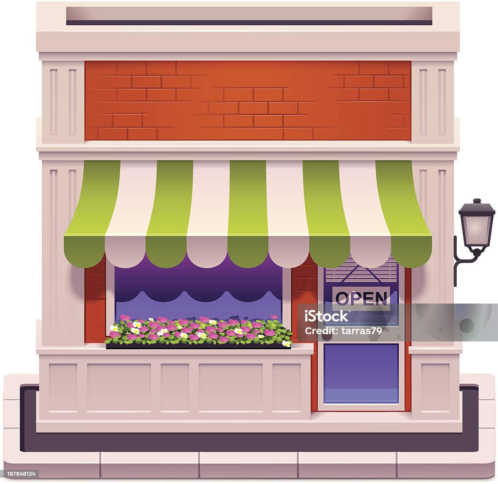 Mały sklep Ikona - Grafika wektorowa royalty-free (Kwiat - Roślina)