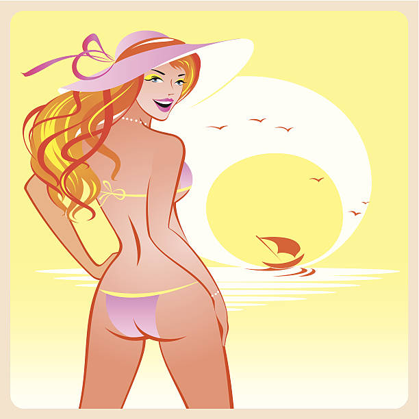 illustrazioni stock, clip art, cartoni animati e icone di tendenza di l'estate - nautical vessel women human hair yacht