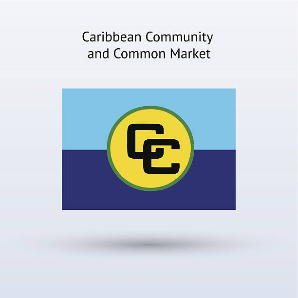 Caribbean Community and Common Market Flag The illustration was completed March 14, 2013 and created in Adobe Illustrator CS6. caribbean community and common market stock illustrations