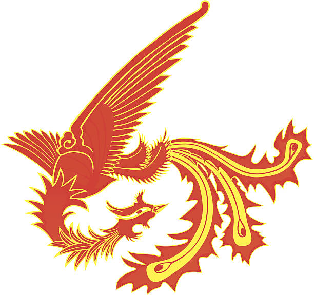 휘닉스 - china phoenix vector chinese culture stock illustrations