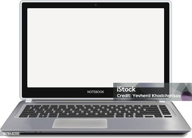 A Computer Without Screen Modern Laptop Computer With Empty Screen Stock Illustration - Download ...