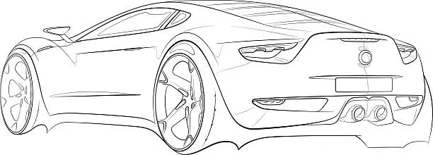 Vector illustration of Car concept design sketch