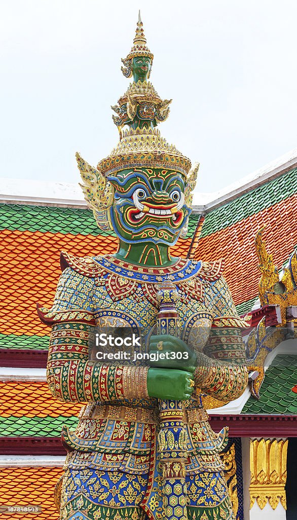 Demon opiekuna Wat Phra Kaew Grand Palace Bangkok - Zbiór zdjęć royalty-free (Architektura)