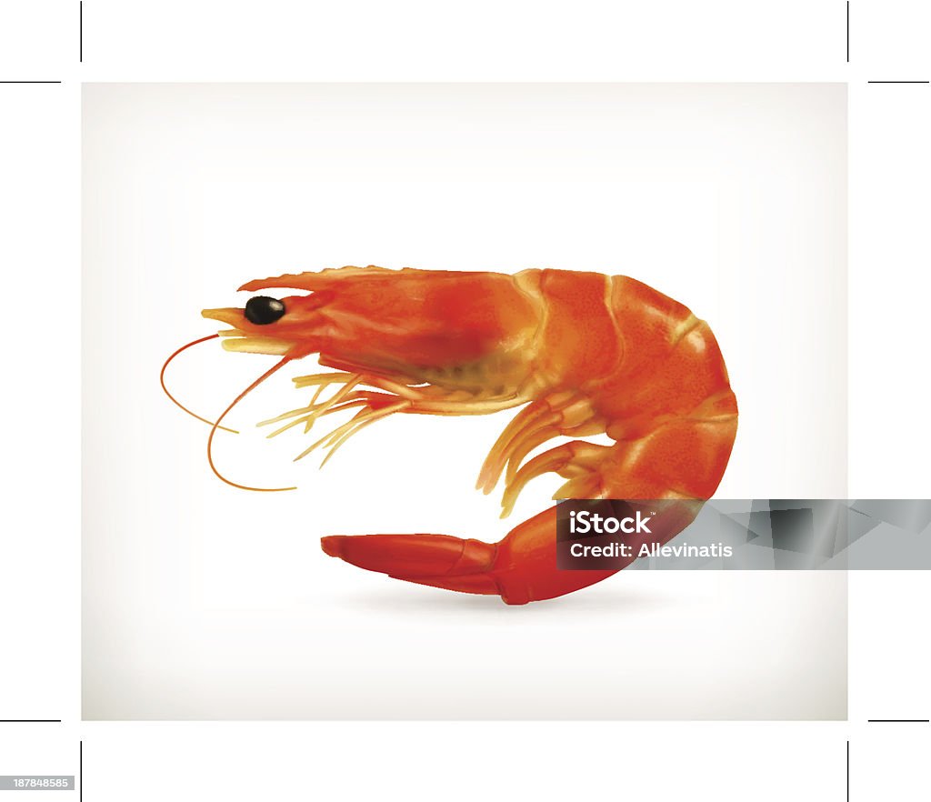 Crevettes - clipart vectoriel de Crevette - Produit de la mer libre de droits