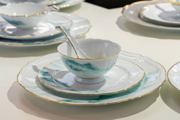 istock Porcelain for the dining table: plates and bowls 1878507710