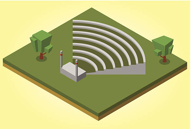 isometric amfiteatr - amphitheater stock illustrations
