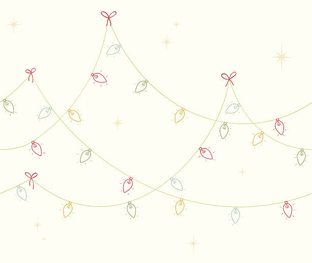 Christmas lights vector art illustration