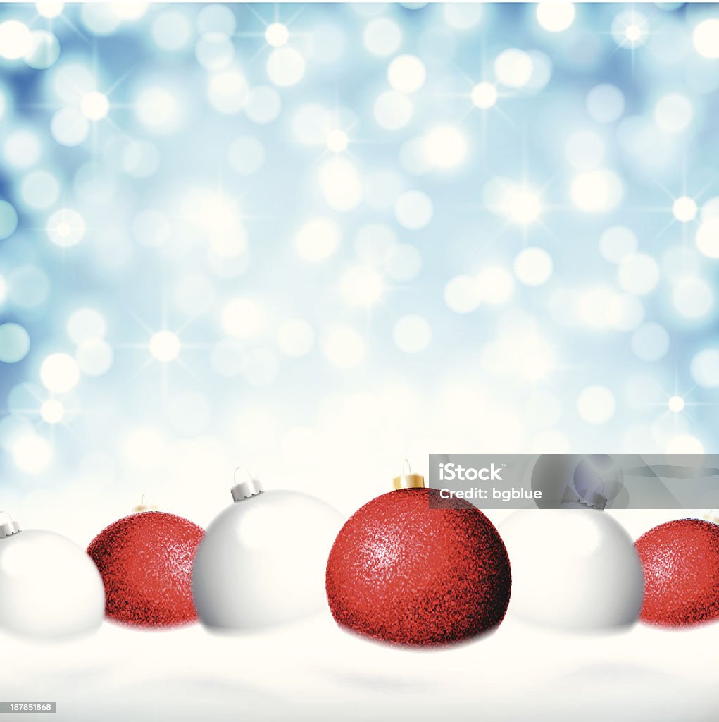 Blanco y rojo de adornos navideños - arte vectorial de Adorno de navidad libre de derechos