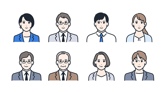 Business Person Color Icon Illustration Set Web graphics