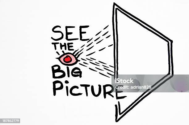 Drawing Concept Illustrating See The Big Picture Stock Photo - Download Image Now - Looking, The Bigger Picture, Abstract