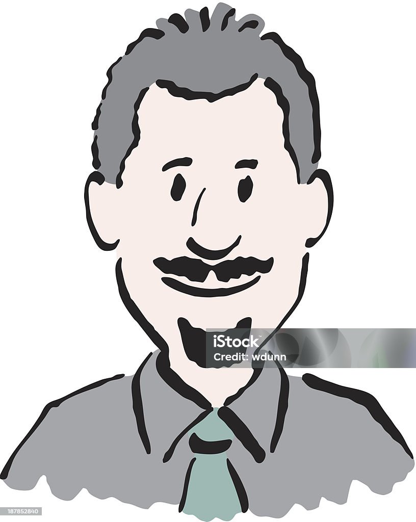 Hombre con bigote - arte vectorial de Adulto libre de derechos