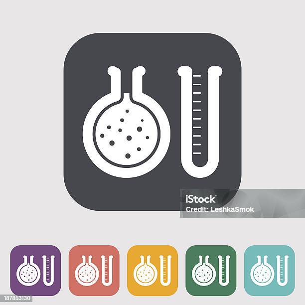 Vetores de Chemisty Da Ícone Plana e mais imagens de Abstrato - Abstrato, Artigos de Vidro de Laboratório, Biologia