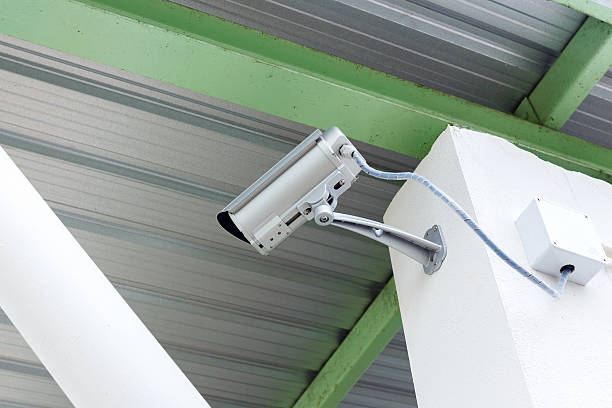 istock security camera cctv under roof in factory 187855837