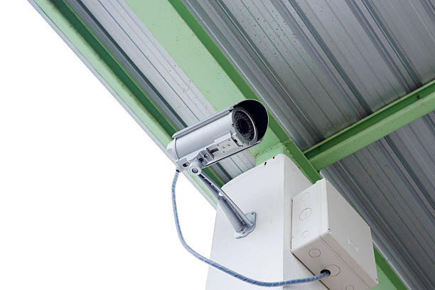 istock security camera cctv under roof in factory 187855842