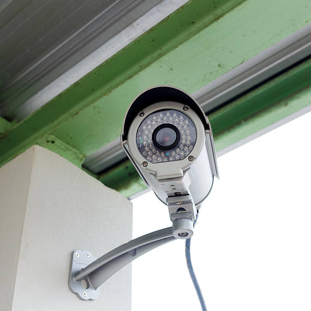 istock security camera cctv under roof in factory 187855846