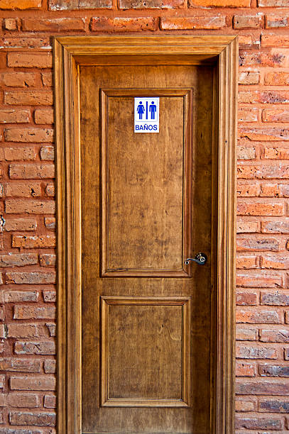 Temporary portable unisex toilet on a street.