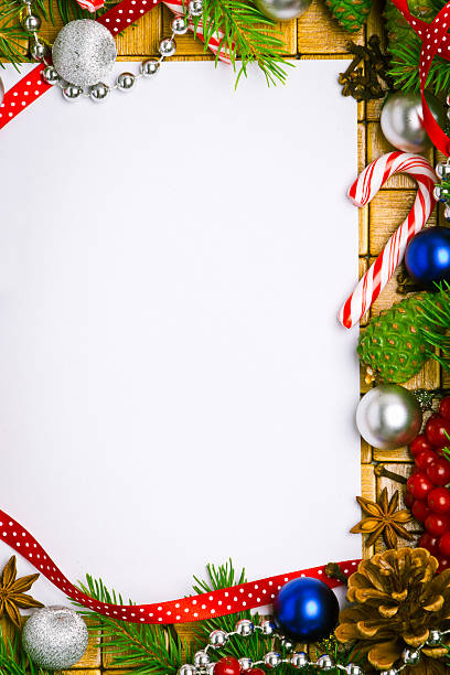 istock Beautiful blank card for christmas greetings with decoration 187863673