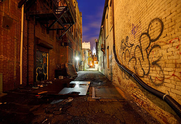 istock Urban Alleyway with Graffiti 187863861