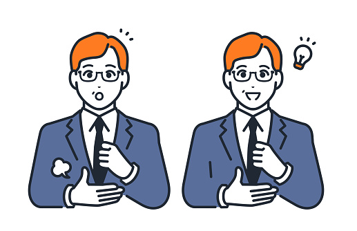 Simple vector illustration of a convinced manager.