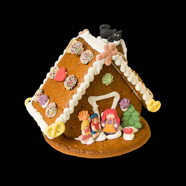 Gingerbread house with Hansel, Gretel and the Witch
