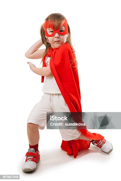 Superhero Girl In A Red Stock Photo - Download Image Now - Girls, One Girl Only, Superhero