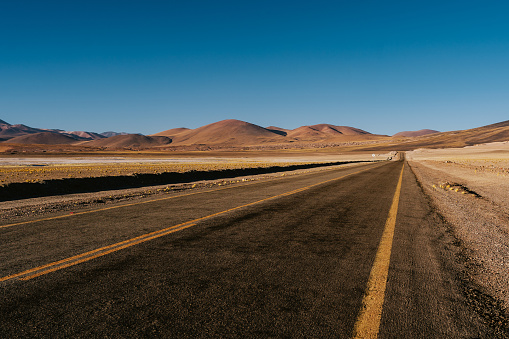 Long road in the Atacama highlands