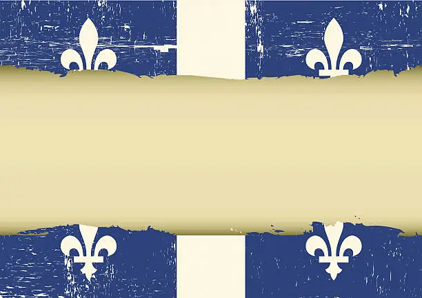 Vector illustration of Quebec scratched flag