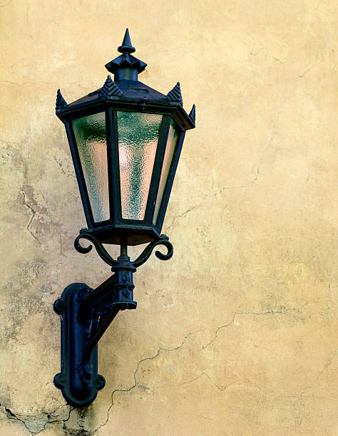 istock Decorative street lamp on a medieval wall 187870755